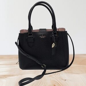 Kate Spade Black Leather Carter Street Aliana Satchel